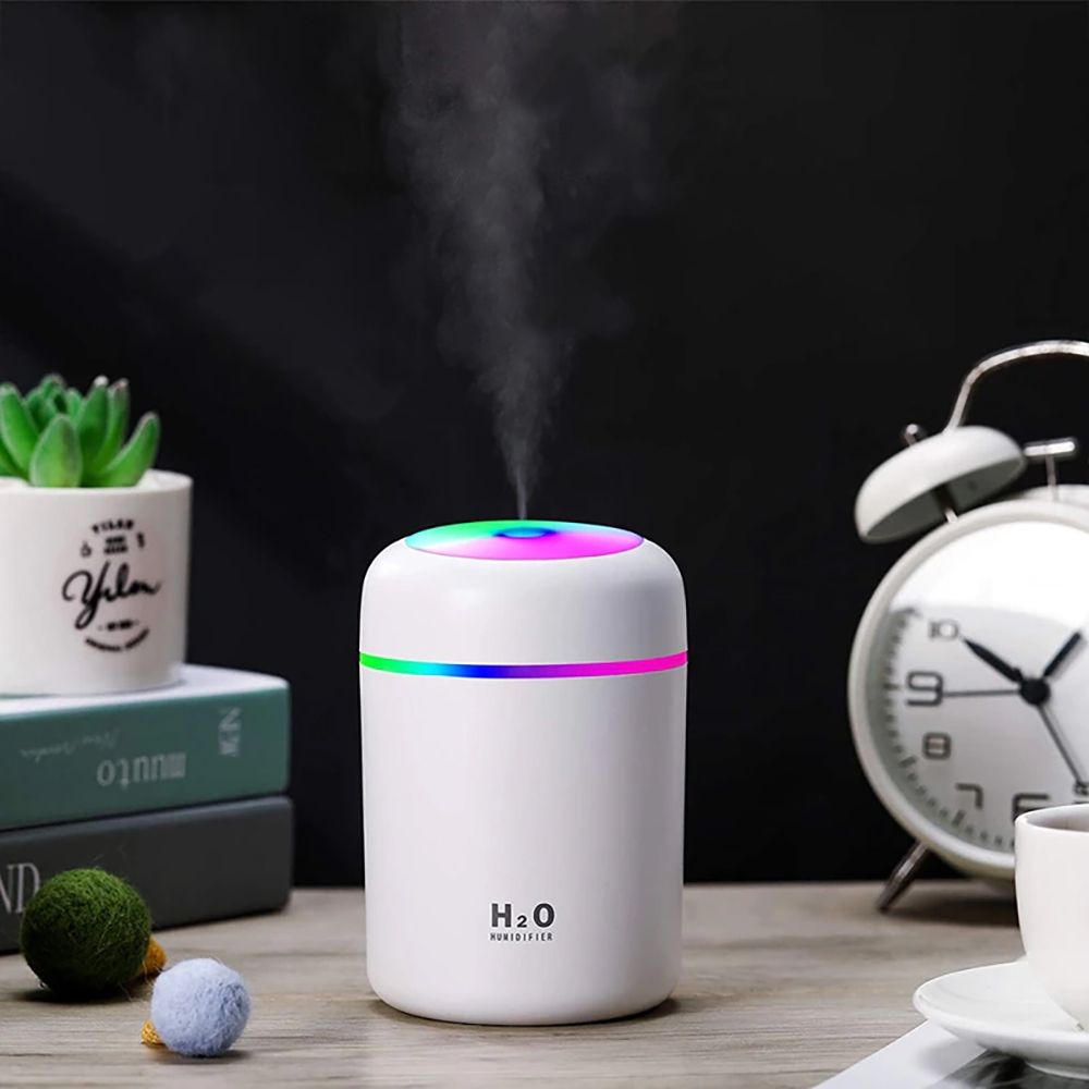 Luftbefeuchter Diffuser 0.3 l Aroma Air Humidifier Ultraschall RGB Farben Raumbefeuchter Elektrisch Duftlampe Aromatherapie Öle Diffusor Farben USB Retoo