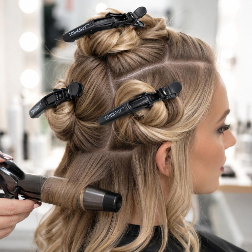 Haarclips Haarklammern Friseur Abteilklammern Krokodilklemmen Haifischklemmen Schwarz 6 Stück