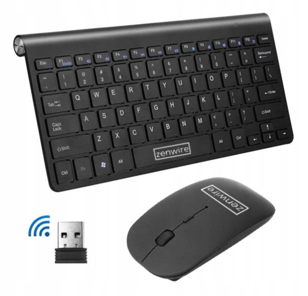 Tastatur und Maus - Kabellos Set - USB - Mini Slim - für Laptop PC TV - Universell