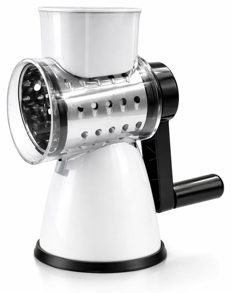 WELLHAUS Trommelreibe für Gemüse und Käse, 3-in-1, Multifunktional