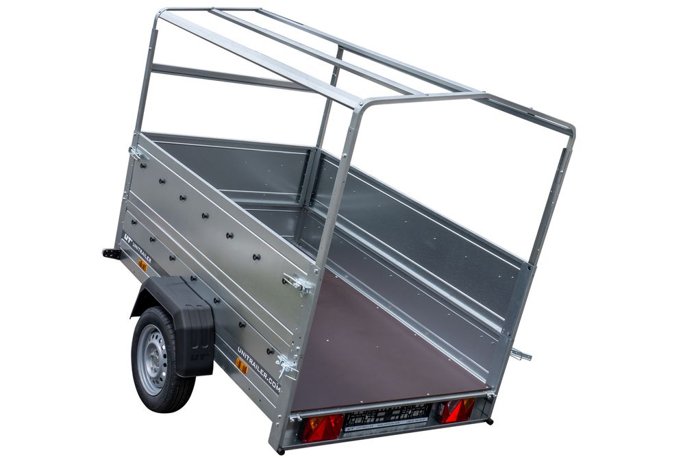 Pkw Anhänger 750 kg ungebremst GARDEN TRAILER 201 KIPP mit zusätzlichen Bordwänden, Stützrad, Hochplane und Hochspriegel