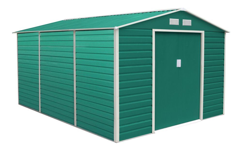 Domek ogrodowy G21 GAH 1300 w kolorze zielonym to idealne rozwiązanie do przechowywania narzędzi