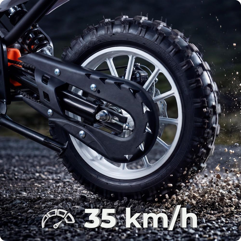 VOLTOURI CR49-WHITE Mini Cross 49cc Benzin Motorrad für Kinder Offroad 35 km/h 10" Räder Scheibenbremsen Weiß