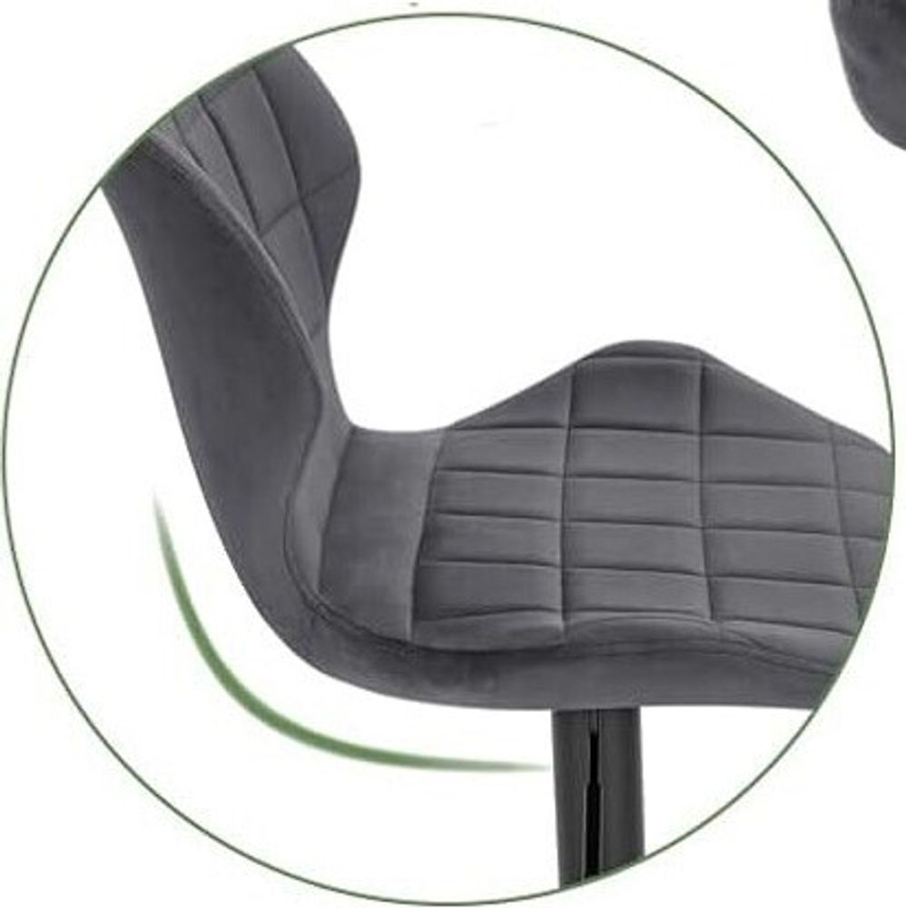 WOLTU Barhocker 4er Set höhenverstellbarer 360° Drehstuhl Barstuhl aus Samt Metall, Dunkelgrau