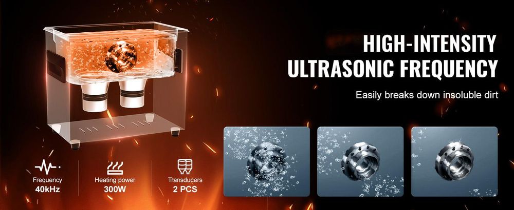VEVOR 3 L Ultraschallreiniger 120 W digitales Ultraschallreinigungsgerät mit Schonmodus & verbesserter Entgasung, 40 kHz industrieller Schmuckreiniger mit Heizung & Timer, für Brillen Uhren Schwarz