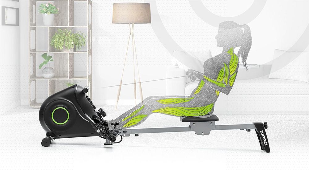 Wioślarz Zipro Nix – składany wioślarz do użytku domowego Cichy system oporu magnetycznego Kompaktowy i kompatybilny z aplikacją FitShow – idealny dla początkujących