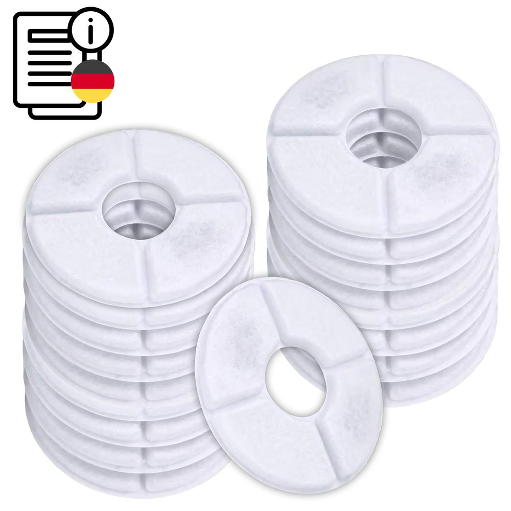 10 Stück Katzenbrunnen Ersatzfilter für Trinkbrunnen - Aktivkohlefilter 2,4L mit Baumwolle & Aktivkohle, 10-tlg Pet Wasser Filter Retoo