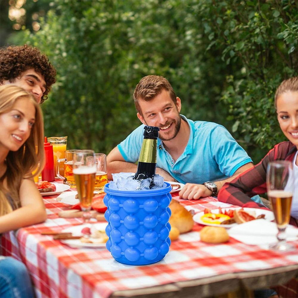 Eiswürfelform Silikon Eiswürfelbehälter Deckel Tassenform BPA-Frei Becher Eis Getränke Gekühlte Whisky Wein Cocktail Leicht Spülmaschinenfest Retoo