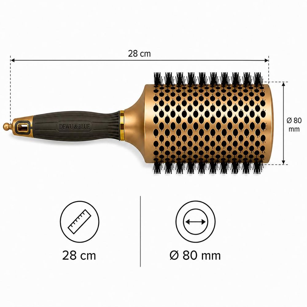 Ronde föhnborstel 80 mm goud