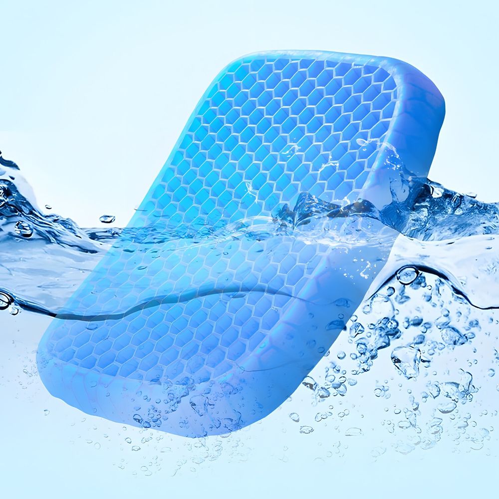 Gel Sitzkissen Orthopädisches Gel-Kissen Gelkissen Rutschfest Atmungsaktives Kissen Pad Rücken Komfort Kissen Bürostuhl Autositze + Futteral Retoo