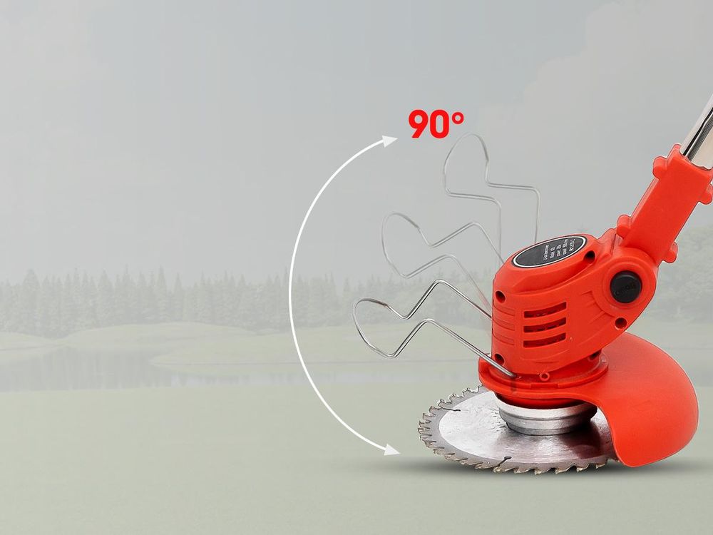 Akku Rasentrimmer, Handgeführte Rasenmäher mit3000mAh Akkus und 4 Messern, Handgeführter Akku-Rasenmäher 21V 2*1.5Ah Akkus, verstellbar