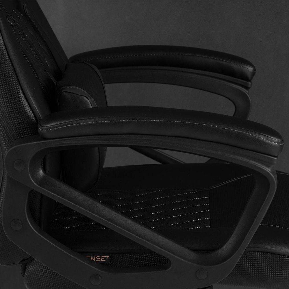 SENSE7 Knight Gaming Krzesło ze sztucznej skóry czarno-szare - Ergonomiczne krzesło biurowe Krzesło do komputera Krzesło dla graczy Funkcja bujania Gamer 120 kg