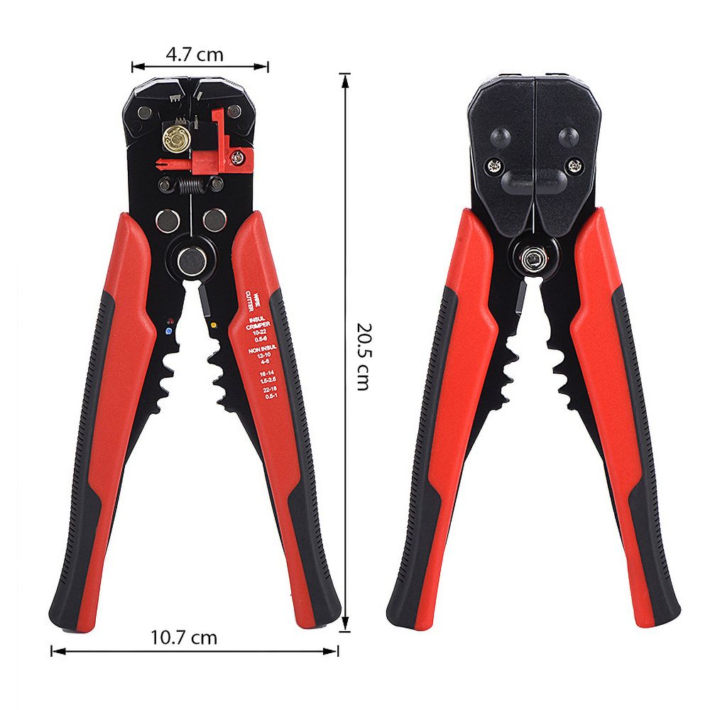 Automatische Abisolierzange mit Kabelmesser Universal Entmanteler 0,2-6mm² für Elektro Haus Installation z.B. für Nymkabel und Schalterdosen Retoo