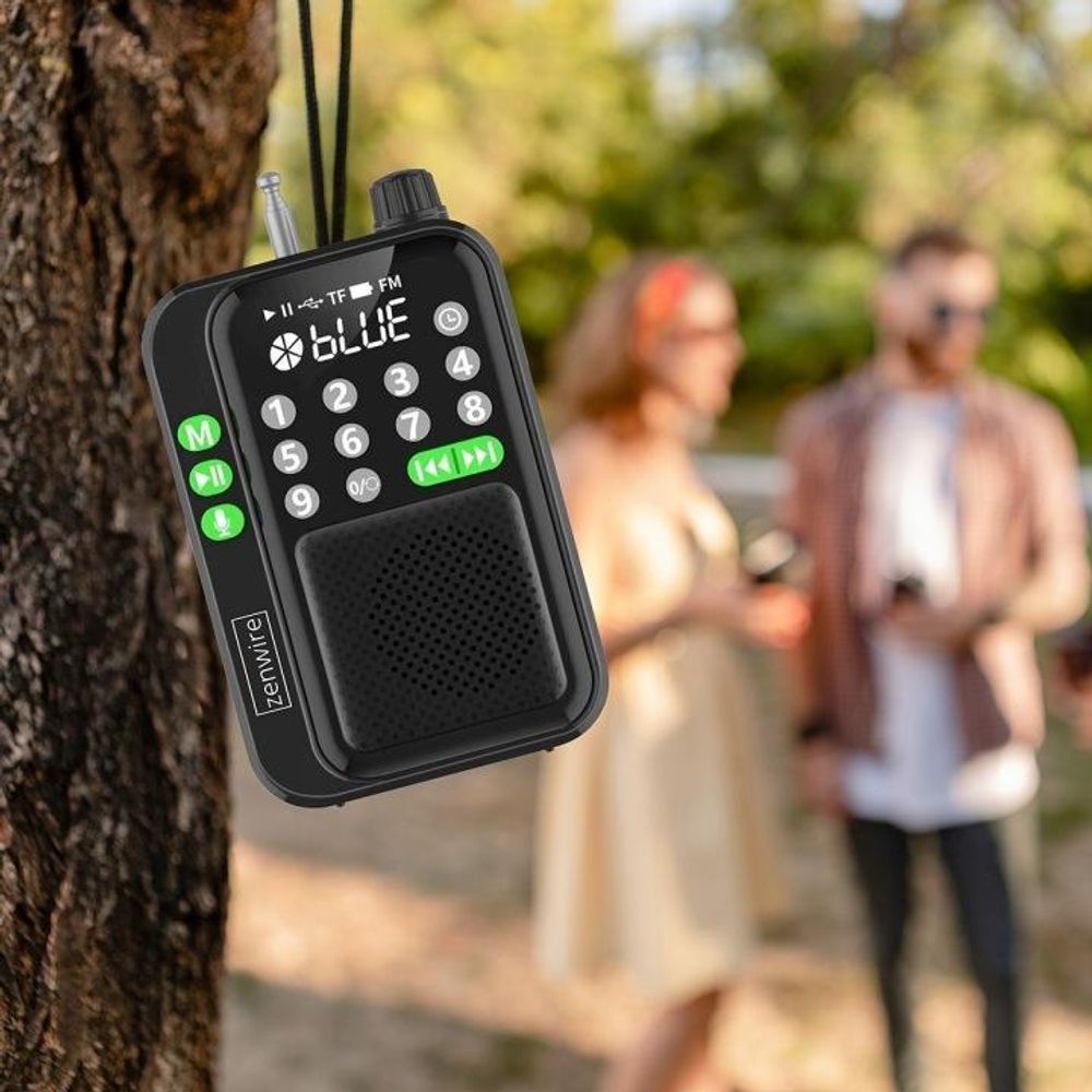 Mini FM rádio, kapesní rádio, Bluetooth, přenosné rádio, rádio na stavbu, zenwire