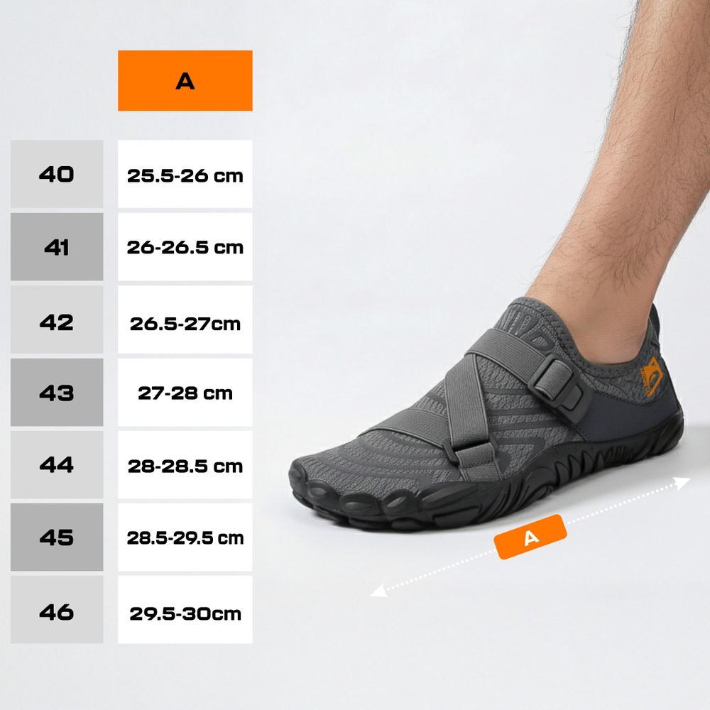 Wasserschuhe Badeschuhe Herren EVI SPORT WaveRunner 43 Verstellbar Seeigelschutz Schnelltrocknend Grau Schwimmschuhe Strandschuhe