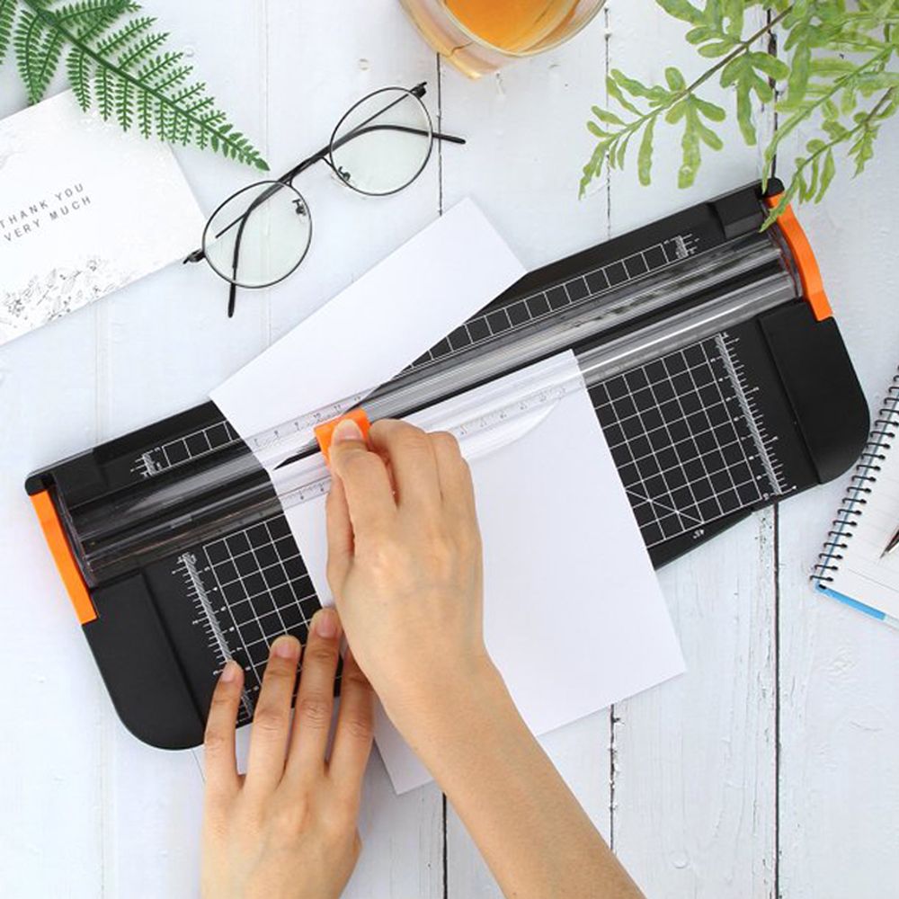 Papierschneider Papierschneidemaschine A4 Papier Fotoschneider DIY Handwerk Schneidemaschine Klingen Schneidegerät A4-Papier Office Schwarz Retoo
