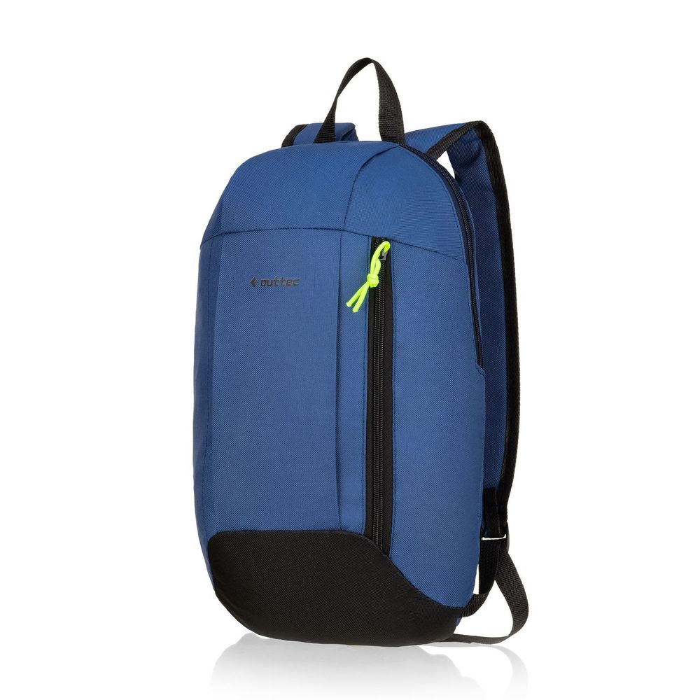Blauer Outtec Rucksack, Vorderansicht auf weißem Hintergrund.