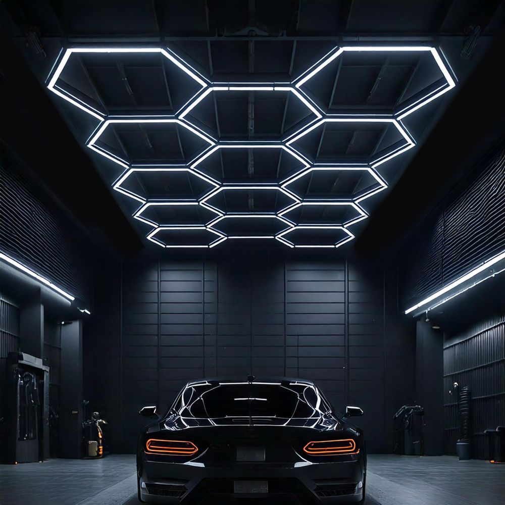 LED Lampe HEXAGON Deckenpaneel Beleuchtung Werkstatt Garage Haus 528x319 cm