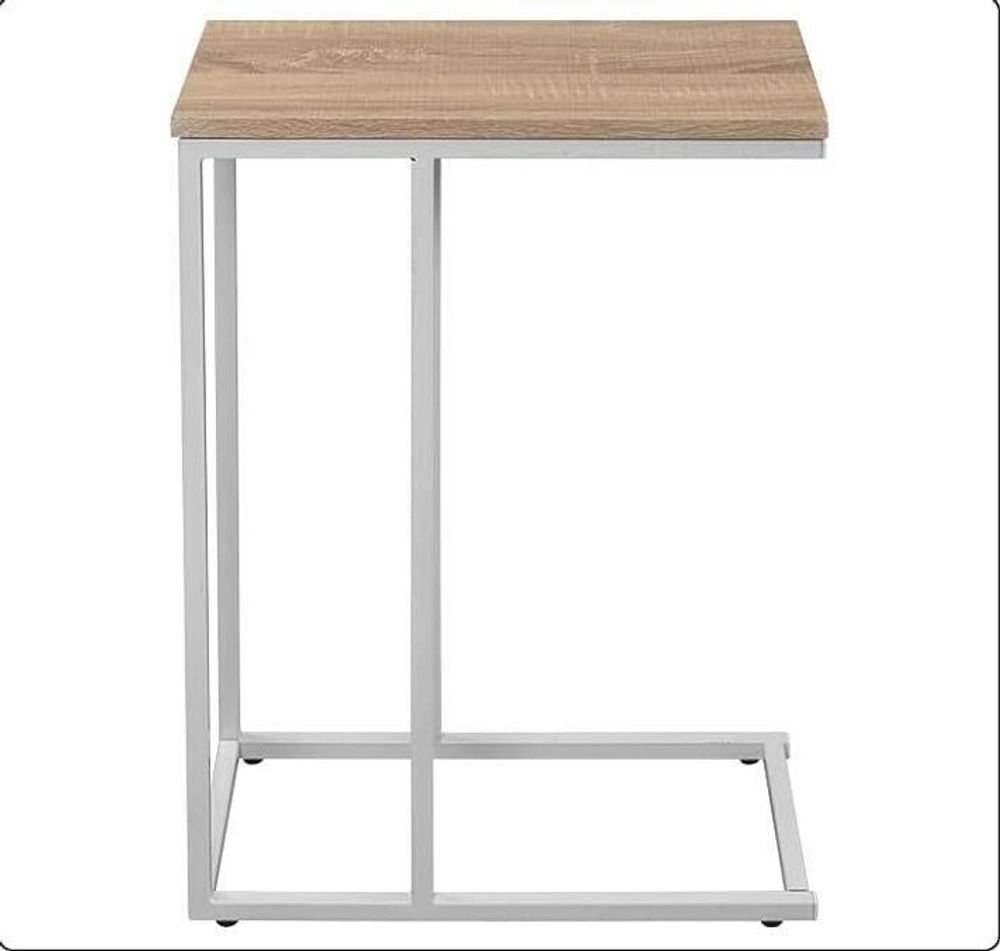 WOLTU Beistelltisch Kaffeetisch Nachttisch, Gestell aus Metall, Tischplatte aus Holz : Hell Eiche Farbe: Hell Eiche