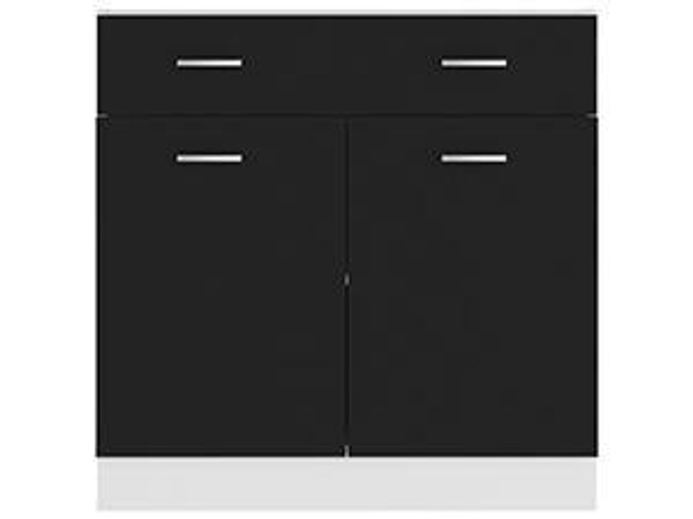 vidaXL Schubunterschrank Lyon Schwarz 80x46x81,5 cm Holzwerkstoff