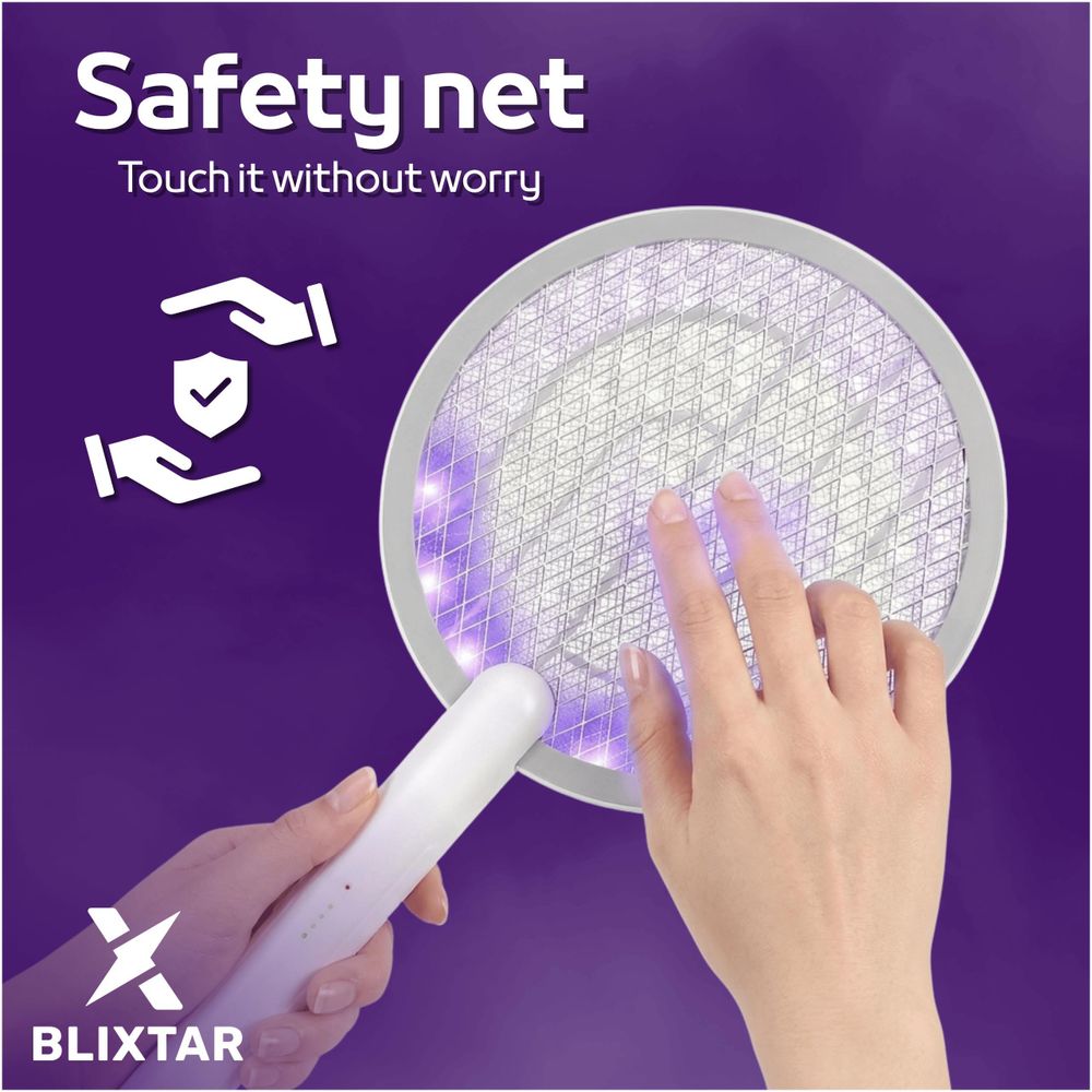 Elektrische Fliegenfalle 2In1 Led Insektizidlampe Fliegenklatsche Mücken Insektenvernichter Blixtar