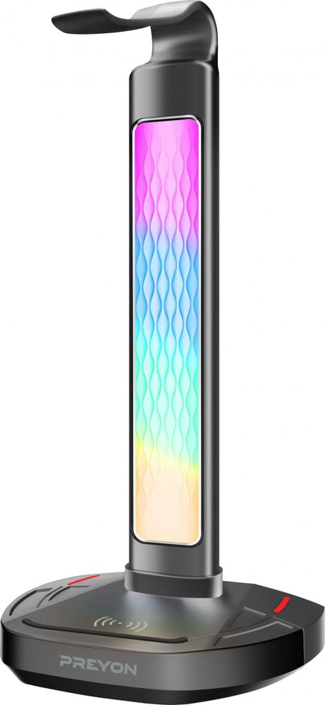 PREYON Heron Beak RGB Kopfhörerständer, Ladegerät, USB-Hub