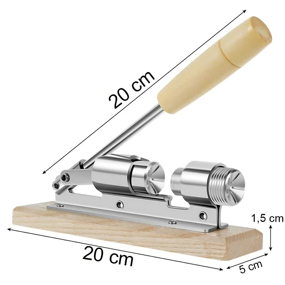 Nussknacker Nussöffner aus Edelstahl und Holz Nüsse Nut Cracker Schraubgewinde Knacker Cracker Haselnussknacker Nuss Nussschraube Silber Retoo