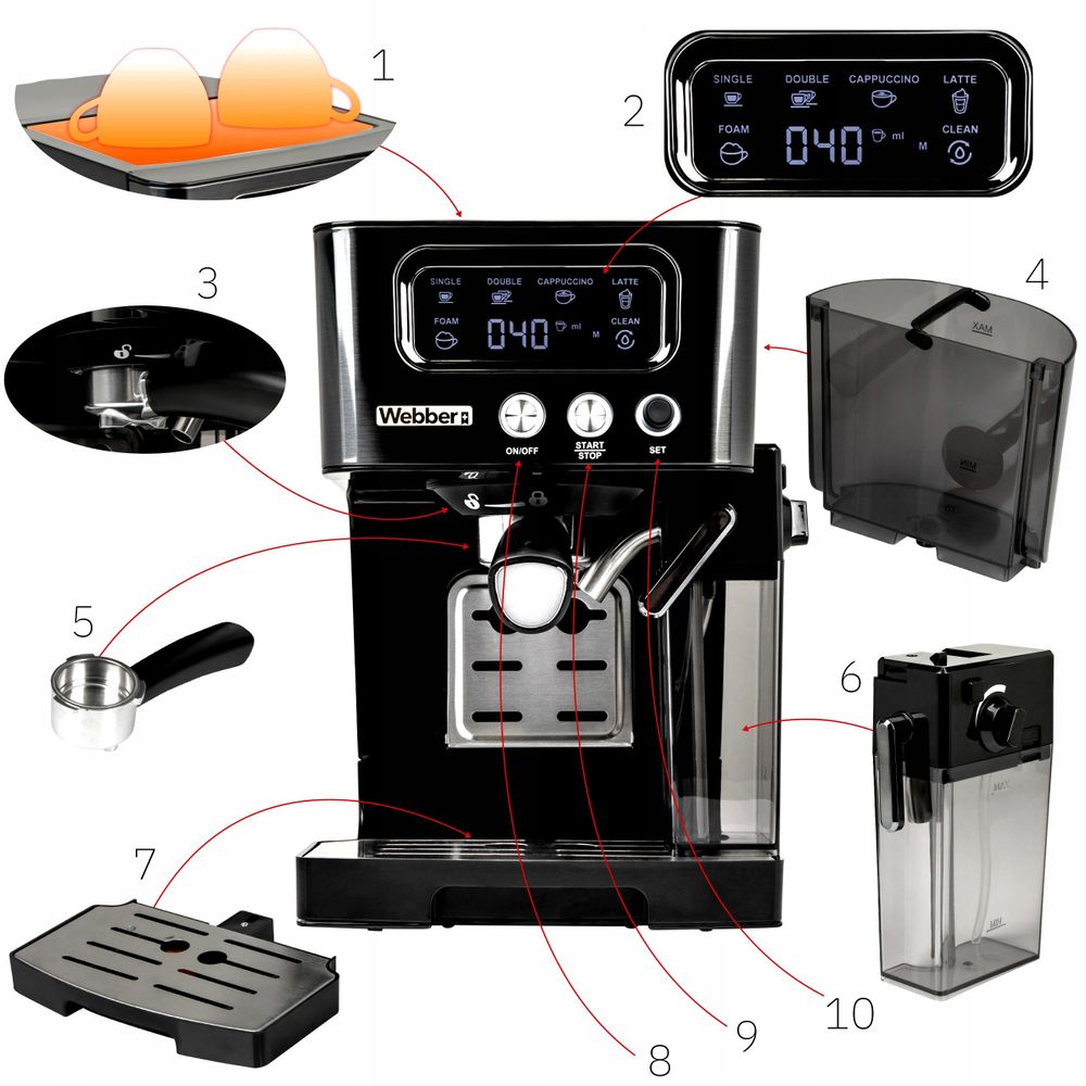 Systém napěňování nápoje Frio Leche kávovaru Webber BARISTA M5