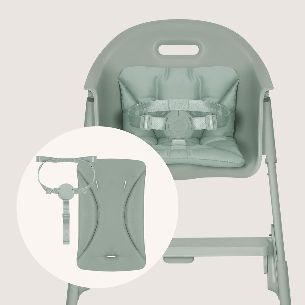 Lionelo Beny Baby Hochstuhl mit 3-Punkt-Gurt, verstellbarem Tablett & Fußstütze, platzsparend, 6–36 Monate bis 15 kg - Grün