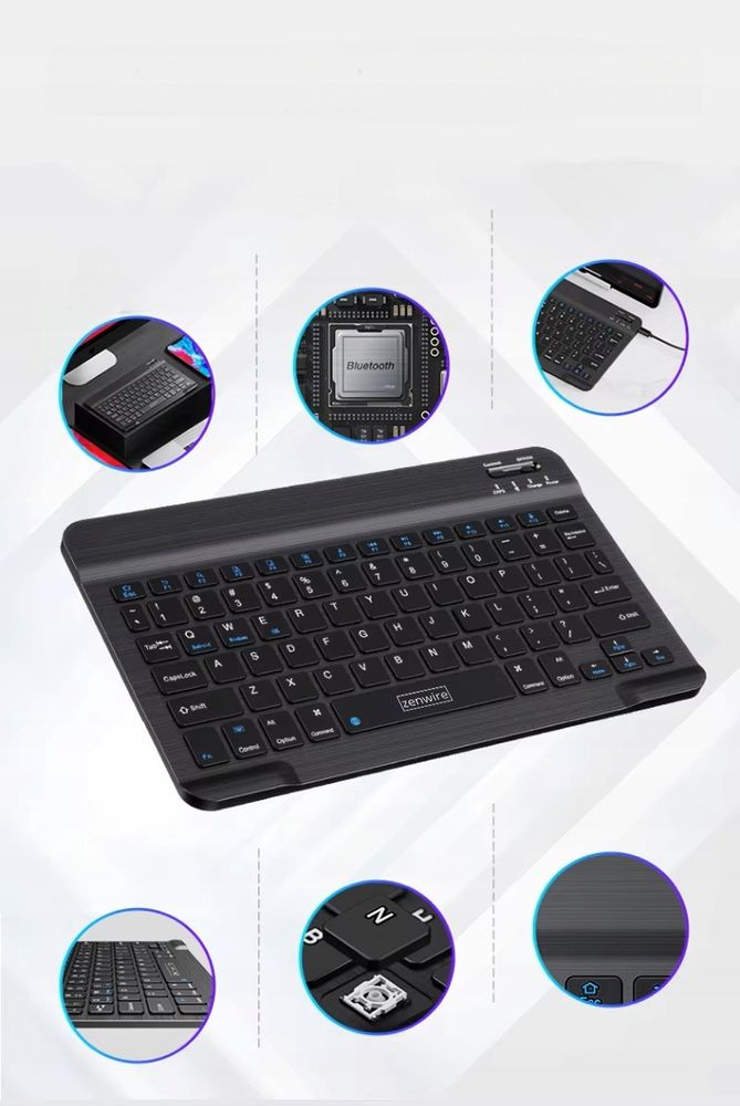 Drahtlose Tastatur - Bluetooth 5.0 - für Tablets - SLIM - Universal - Tragbar