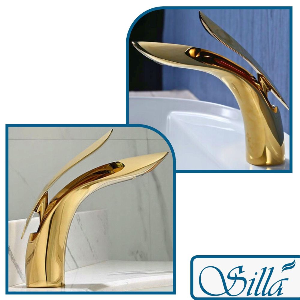 Silla, Gold, Waschtischarmatur, Messing, Einhebelmischer, Spültischarmatur