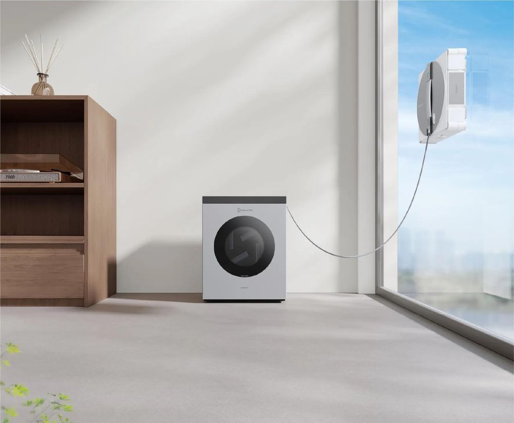 ECOVACS WINBOT W3 OMNI Fensterputzroboter mit Multifunktionsstation mit 2pcs Original Fensterreinigungsflüssigkeit, App-Steuerung