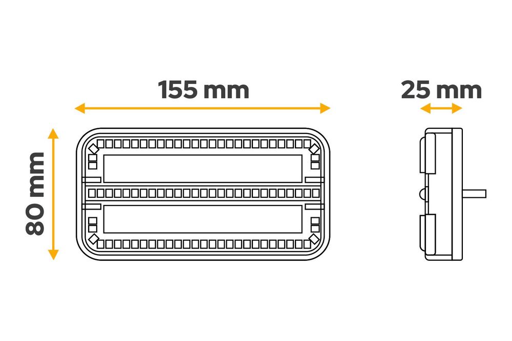 TT TECHNOLOGY TT.12028B-DI kabellose LED Rückleuchten Set, Positionslicht Bremslicht Blinker, 12 bis 24 V, IP65, magnetische Befestigung, für Anhänger