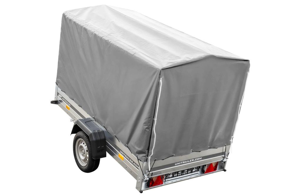 Przyczepka jednoosiowa 230x125 UNITRAILER GARDEN 230 KIPP ze stelażem H-1100 i pokrowcem szarym