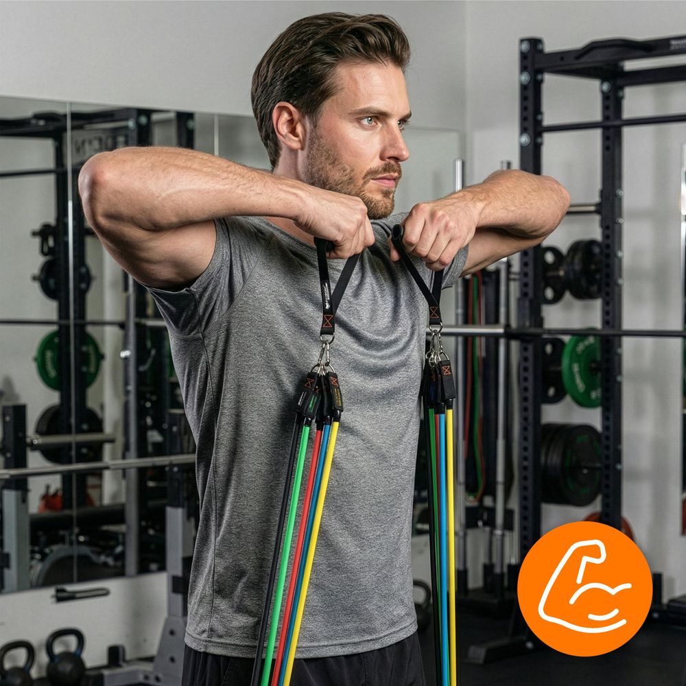 Widerstandsbänder 5er Set Fitnessbänder Expander 100 kg Latexbänder Gymnastikbänder für Krafttraining Sport Workout Home Gym inkl. + E-Book