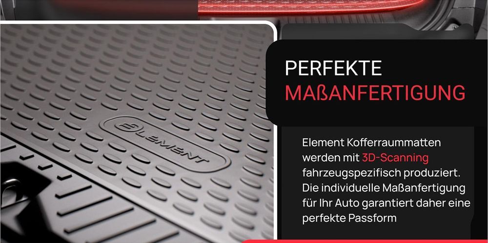 Umweltfreundliche Kofferraumwanne aus robustem TPE-Material.