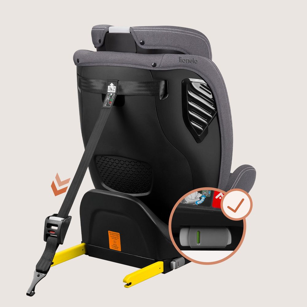 Lionelo Autokindersitz Bastiaan One i-Size, ab Geburt bis 12 Jahren, ab 0 kg bis 36 kg, Dri-Seat, 360 Grad - Grey Stone