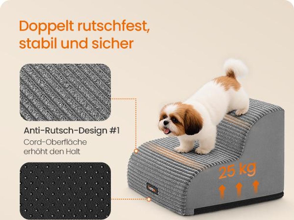 2-stufig-Haustiertreppe, für Bett, Sofa, wasserdichte Katzentreppe, rutschfest