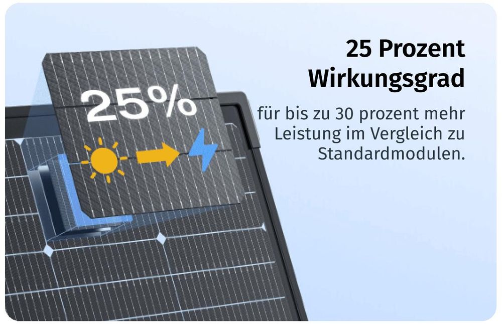 Sunshare RAY 200W mit N-TOPCon Solarzellen und bis zu 25 Prozent Zell-Effizienz