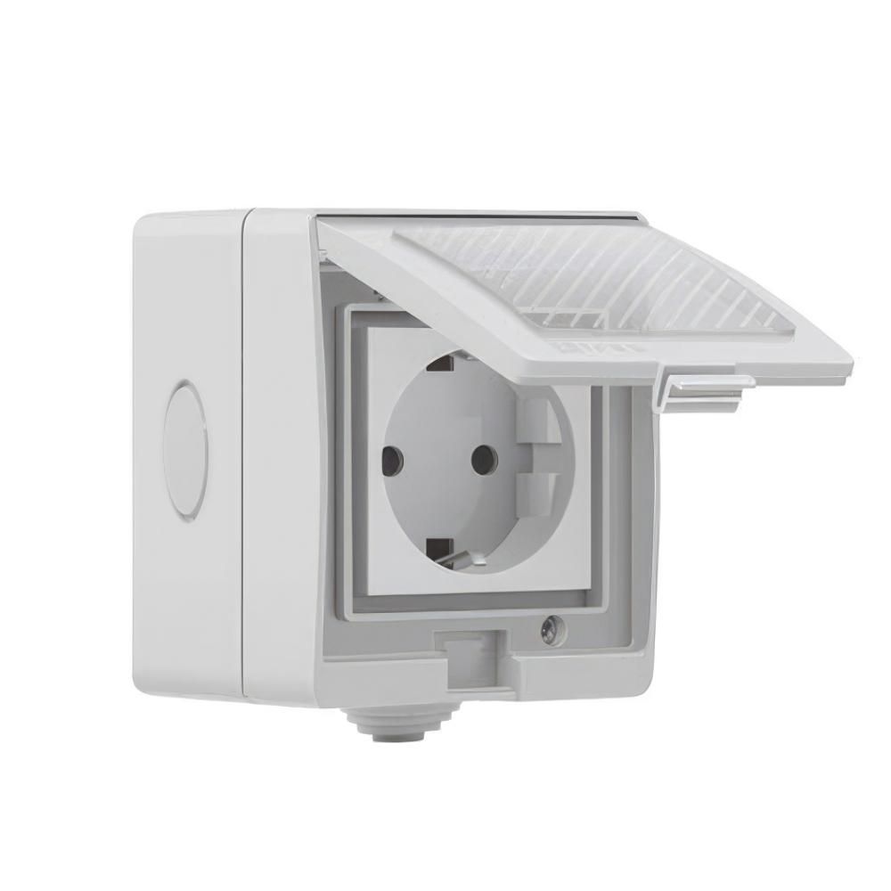 Inteligentne Gniazdo Natynkowe Zewnętrzne WiFi Tuya IP55 16A 230V Pomiar