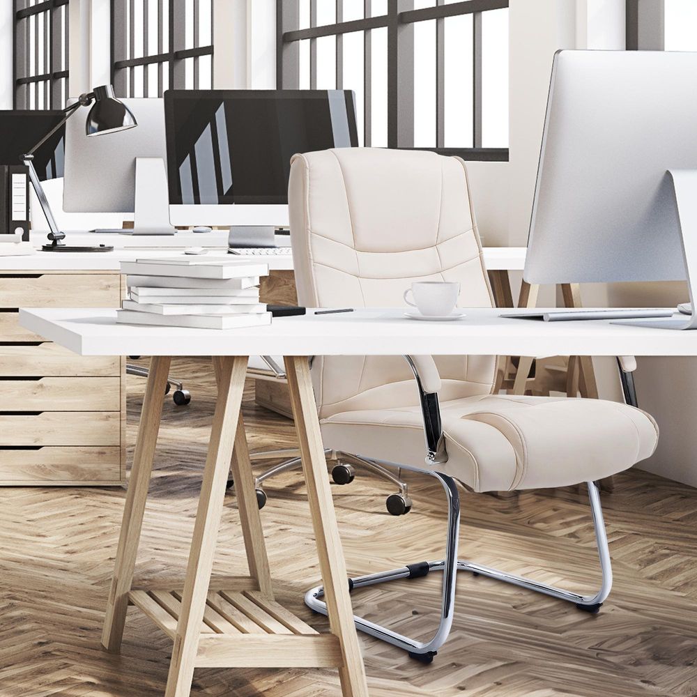 CLP Besucherstuhl Attila mit Metallgestell creme