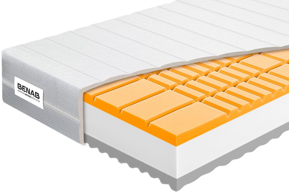 Penový matrac Benab Zero Medium 14 Matrac 80 x 200 cm H3 / H4 tvrdosť 14 cm výška Penové matrace, PUR, 7 zón, Nopy, Antidekubitný