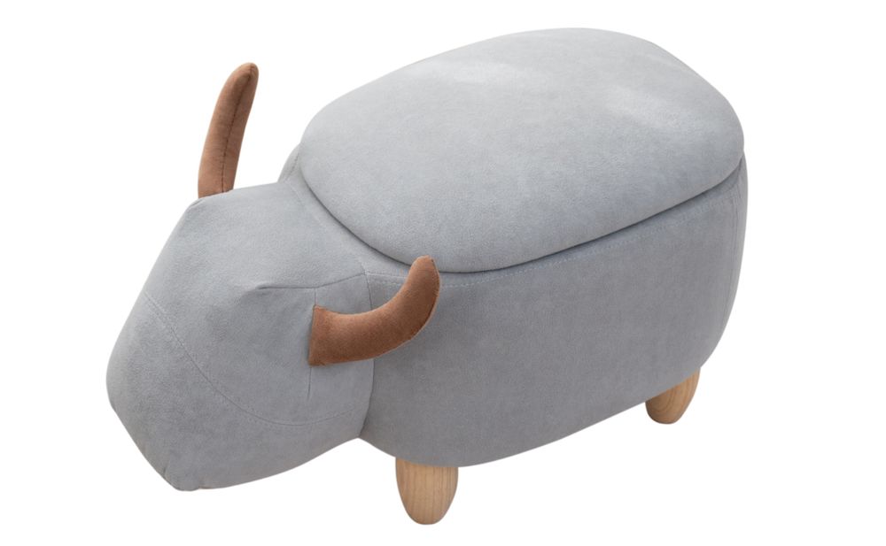 SVITA Tierhocker Stauraum Kinderhocker Sitzhocker Kinderzimmer Sitzbox Stier