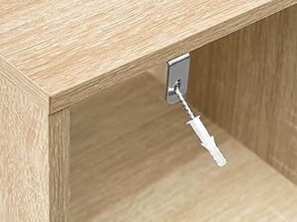 WOLTU Bücherregal Standregal, mit 9 Fächern 3 Schubladen, aus Vliesstoff, Eiche