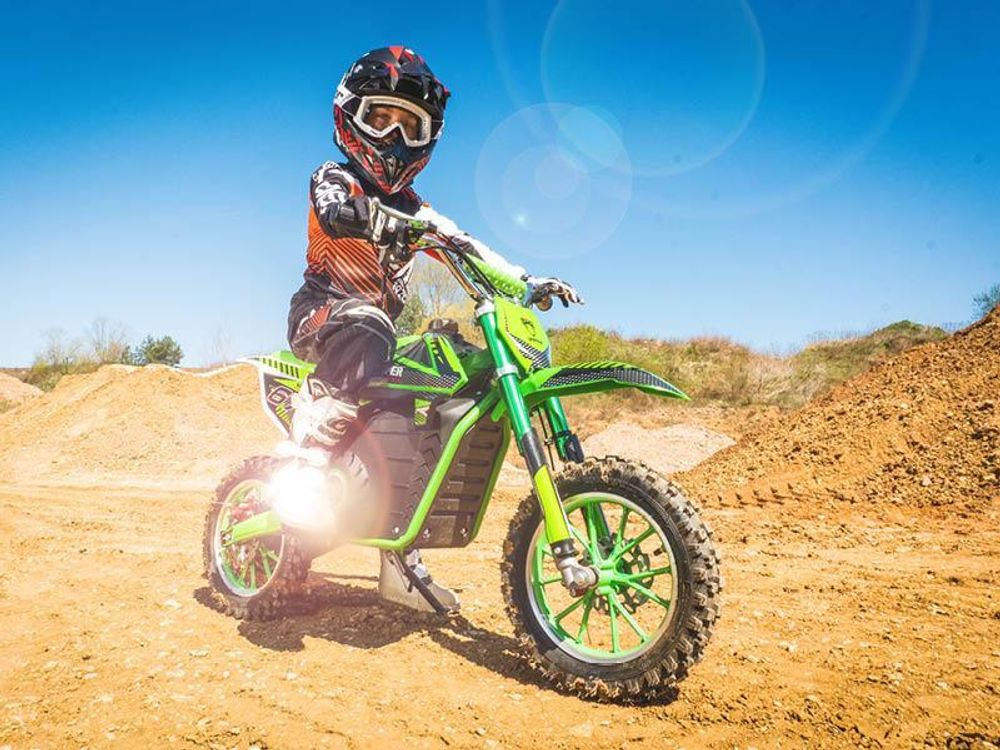 Actionbikes Motors Kinder Crossbike Viper | Elektro Motorrad - 1000 Watt - Bis 24 km/h - Motorcrossbike - Pocketbike - Dirt Bike - Drosselbar (SW)