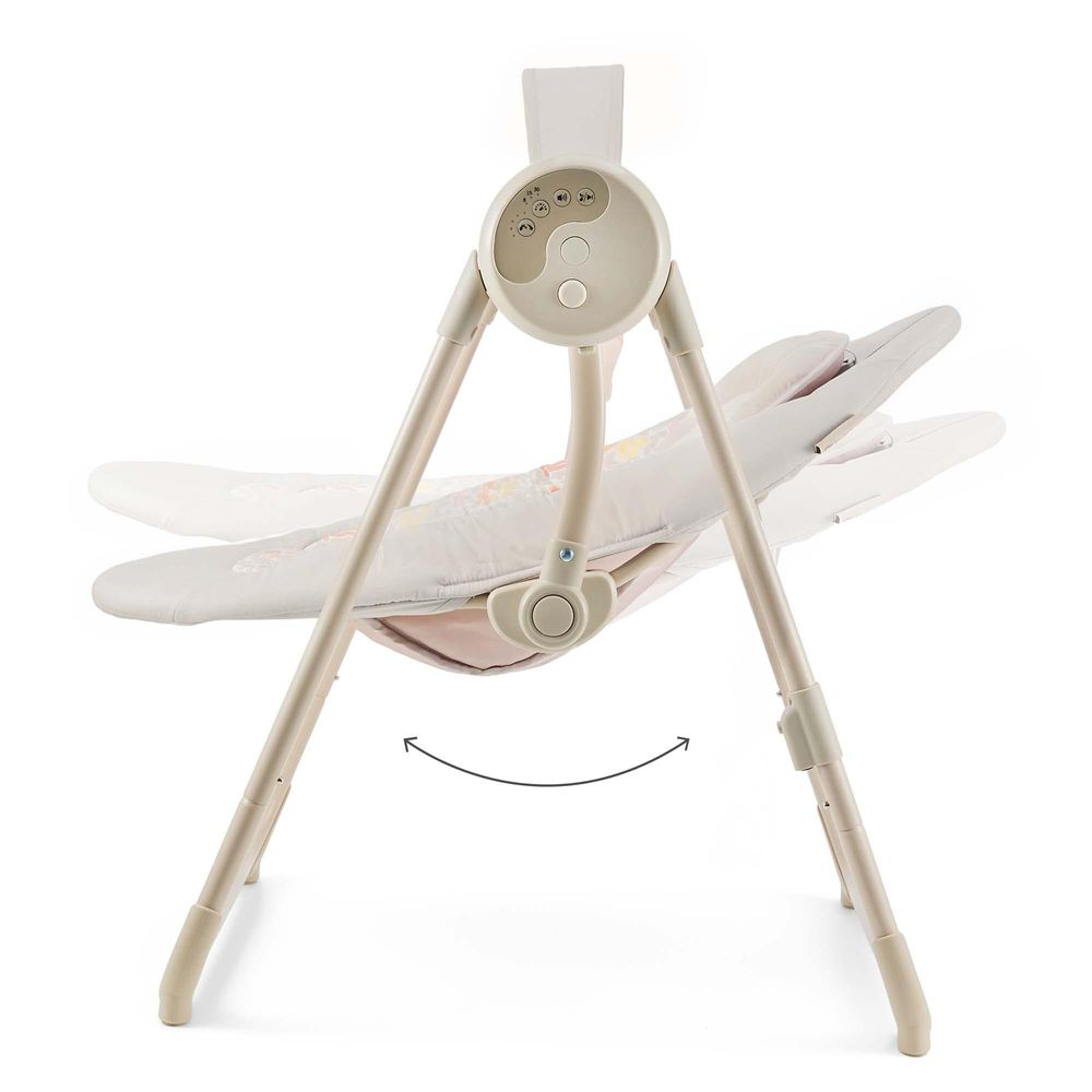 Kinderkraft elektrische Babywippe SWINGEE – 5 Schaukelstufen – Timer – Musik – verstellbar & faltbar – nur 3,7 kg – Beige
