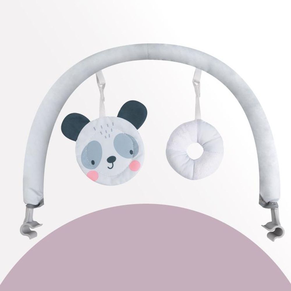 MoMi GLOSSY – Elektrische Babywippe mit Musikmodul (8 Melodien), 3 Vibrationsstufen, Spielbogen & Tragegriff, leicht & komfortabel – Grau