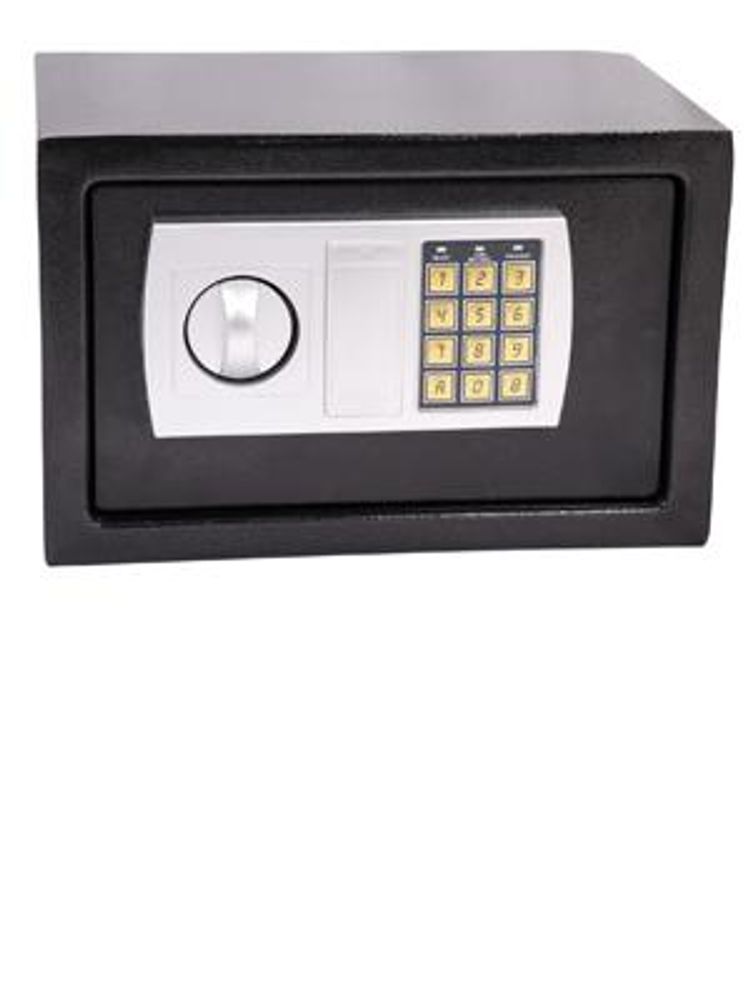 Tresor Elektronik Zahlenschloss 31x20x20cm LED Doppelstahlbolzen Montagematerial Safe Möbeltresor Grau