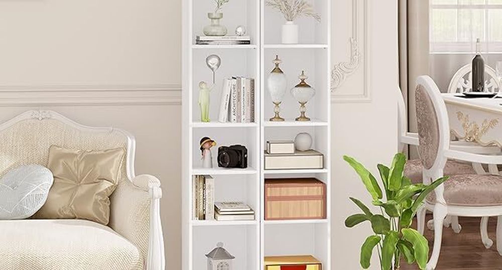 WOLTU Bücherregal, offenes Regal mit 5 Würfeln, Aufbewahrungsregal, Helle Eiche