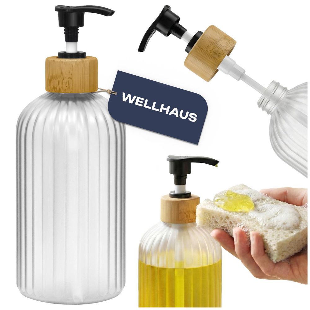 WELLHAUS Seifenspender/Shampooflasche 500ml,  Transparent, Matt